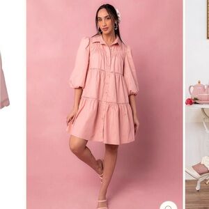 Ivy City Co Pink Shirtdress XXS JoJo